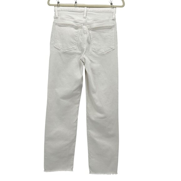 Madewell Womens 25 Jeans The Perfect Vintage Straight Rip Raw Hem White - Picture 4 of 9